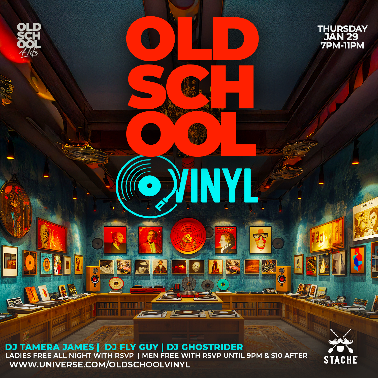 Old School Vinyl @ Stache